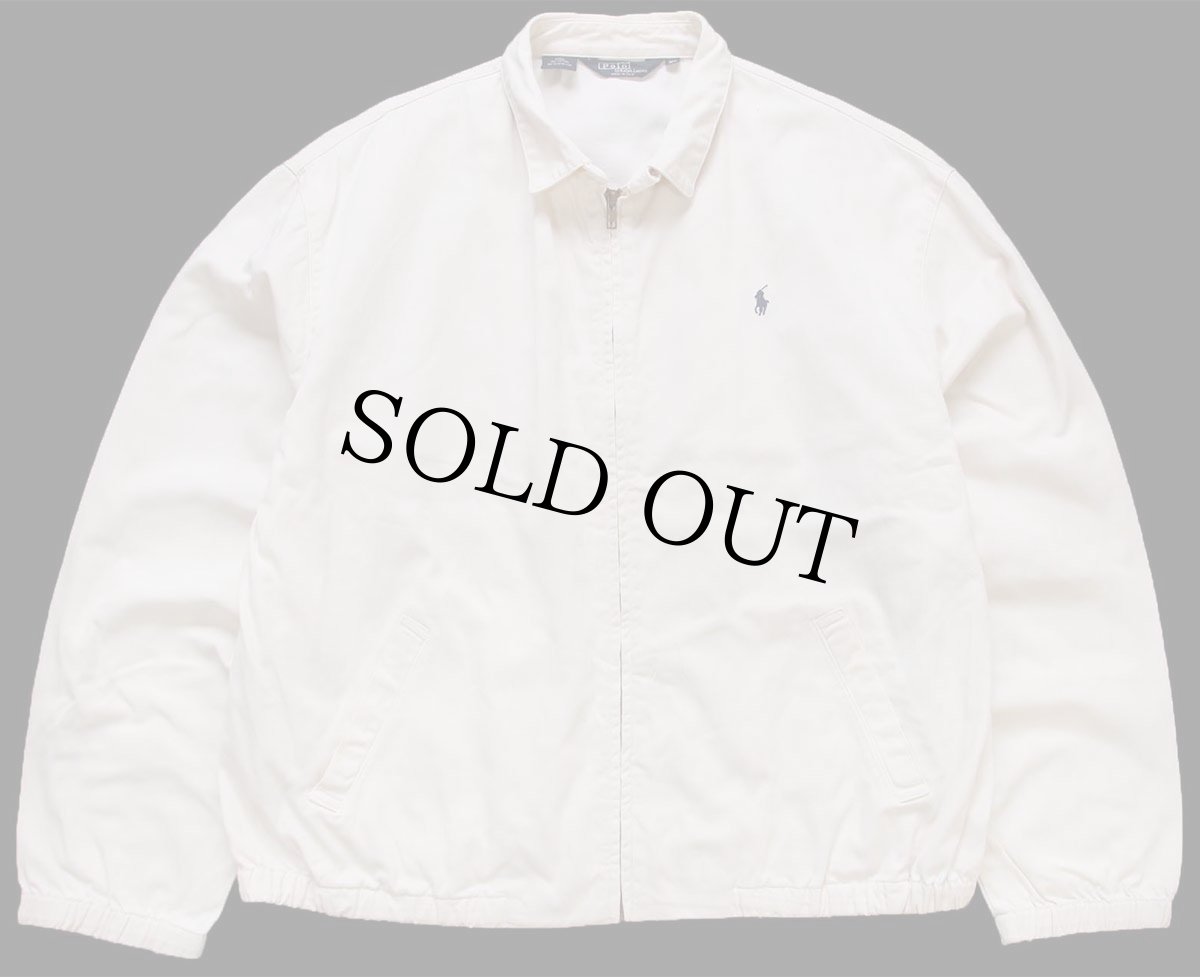 画像1: 80s USA製 ポロ ラルフローレン ワンポイント チンスト付き コットンジャケット アイボリー XL (1)