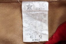 画像5: 90s USA製 carharttカーハート キルティングライナー ダブルニー ダック地 オーバーオール ボロ 茶 W40 L32 (5)