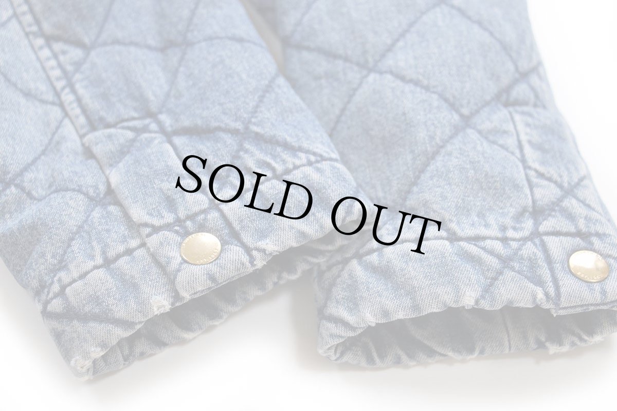 画像7: 90s LAUREN JEANS ラルフローレン 乗馬柄コットンライナー デニム キルティングジャケット S (7)