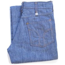 画像1: 70s Dickiesディッキーズ フレア ポップサック パンツ ネイビーグレー W28 (1)