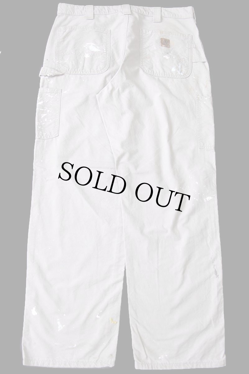 画像3: 10 メキシコ製 carharttカーハート ペンキ飛び ライトダック地 ペインターパンツ タン W36 L32 (3)