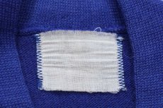 画像4: 60s UNKNOWN パッチ付き ウールニット レタードカーディガン ブルー キッズ (4)