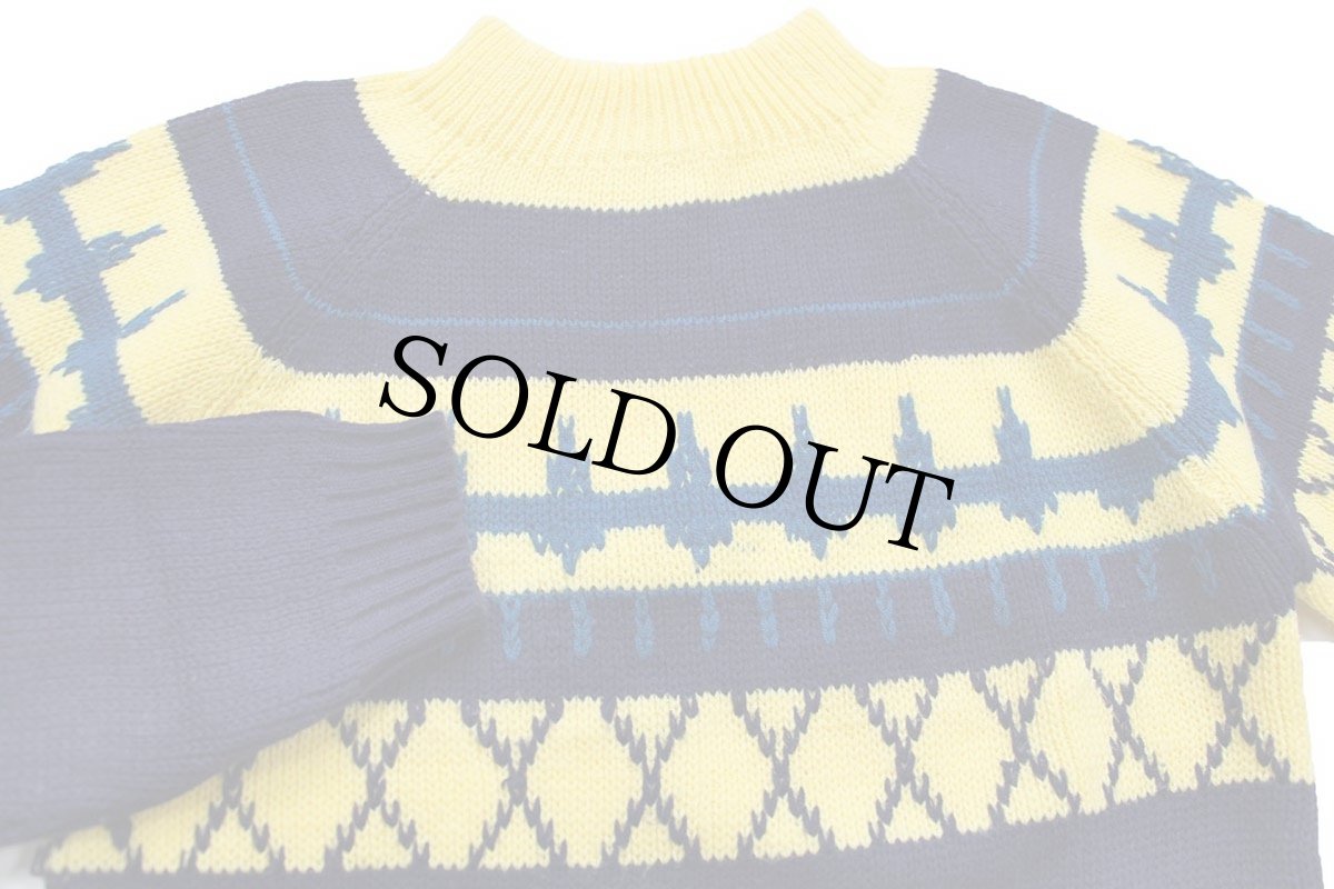 画像3: 70s JCPenney ノルディック柄 モックネック アクリルニット セーター Boys M (3)