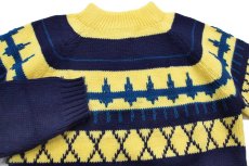 画像3: 70s JCPenney ノルディック柄 モックネック アクリルニット セーター Boys M (3)
