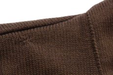 画像7: 70s STADIUM-PRODUCT パチポケ アクリルニット レタードカーディガン 茶 (7)