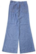 画像3: 70s Dickiesディッキーズ フレア ポップサック パンツ ネイビーグレー W28 (3)