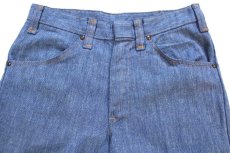 画像4: 70s Dickiesディッキーズ フレア ポップサック パンツ ネイビーグレー W28 (4)