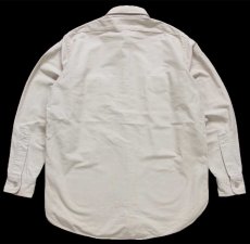 画像2: 80s USA製 L.L.Bean CHAMOIS CLOTH SHIRT 無地 コットン シャモアクロスシャツ ベージュ 14.5 (2)