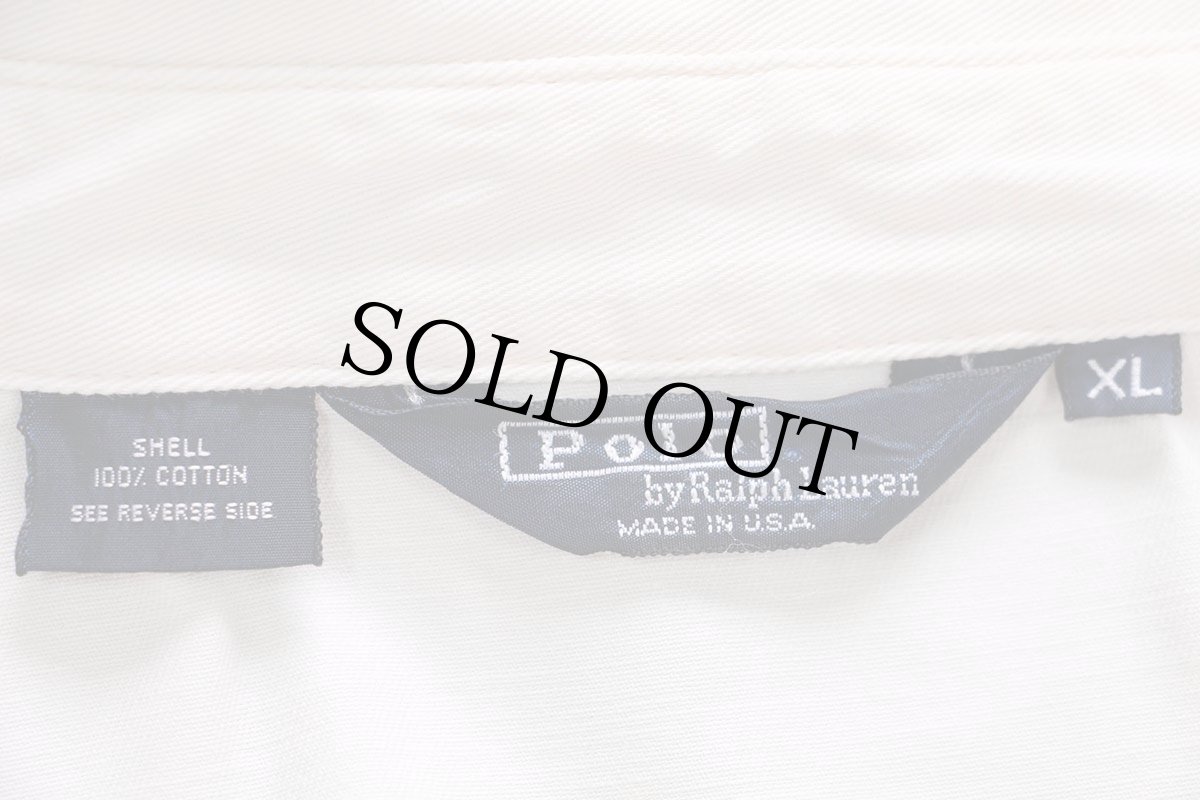 画像4: 80s USA製 ポロ ラルフローレン ワンポイント チンスト付き コットンジャケット アイボリー XL (4)
