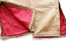 画像9: 90s USA製 carharttカーハート キルティングライナー ダブルニー ダック地 オーバーオール ボロ 茶 W40 L32 (9)