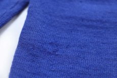 画像6: 60s UNKNOWN パッチ付き ウールニット レタードカーディガン ブルー キッズ (6)