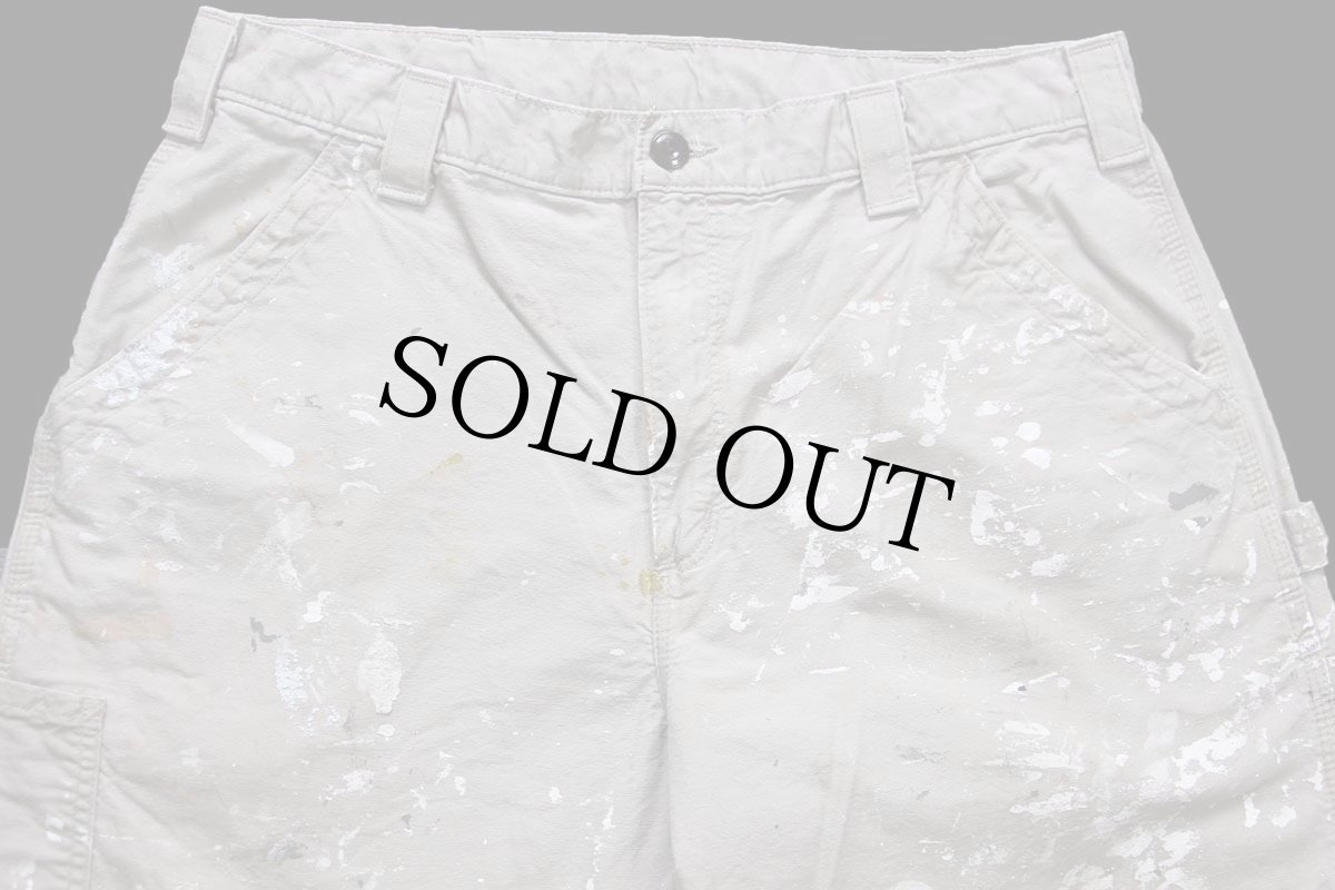 画像4: 10 メキシコ製 carharttカーハート ペンキ飛び ライトダック地 ペインターパンツ タン W36 L32 (4)