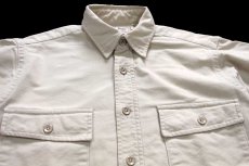 画像3: 80s USA製 L.L.Bean CHAMOIS CLOTH SHIRT 無地 コットン シャモアクロスシャツ ベージュ 14.5 (3)