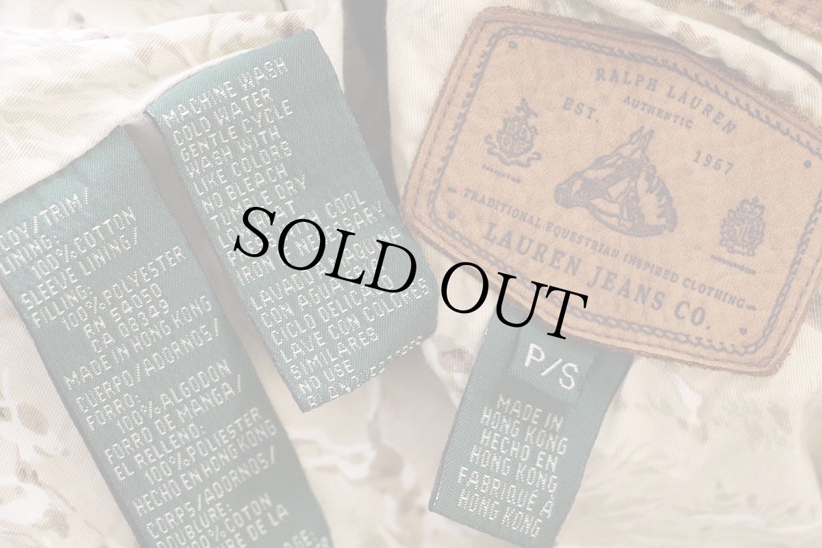 画像4: 90s LAUREN JEANS ラルフローレン 乗馬柄コットンライナー デニム キルティングジャケット S (4)