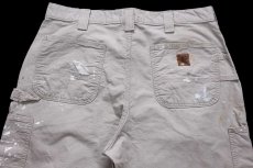 画像5: 10 メキシコ製 carharttカーハート ペンキ飛び ライトダック地 ペインターパンツ タン W36 L32 (5)