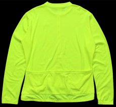 画像2: 90s USA製 L.L.Bean 筆記体ロゴ刺繍 ハーフジップ プルオーバー サイクルジャージ 蛍光イエロー L (2)