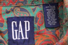 画像4: 90s GAPギャップ ペイズリー 総柄 コットンシャツ L (4)