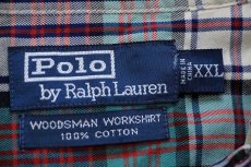 画像4: 00s ポロ ラルフローレン WOODSMAN WORKSHIRT マドラスチェック コットンシャツ XXL★特大 (4)