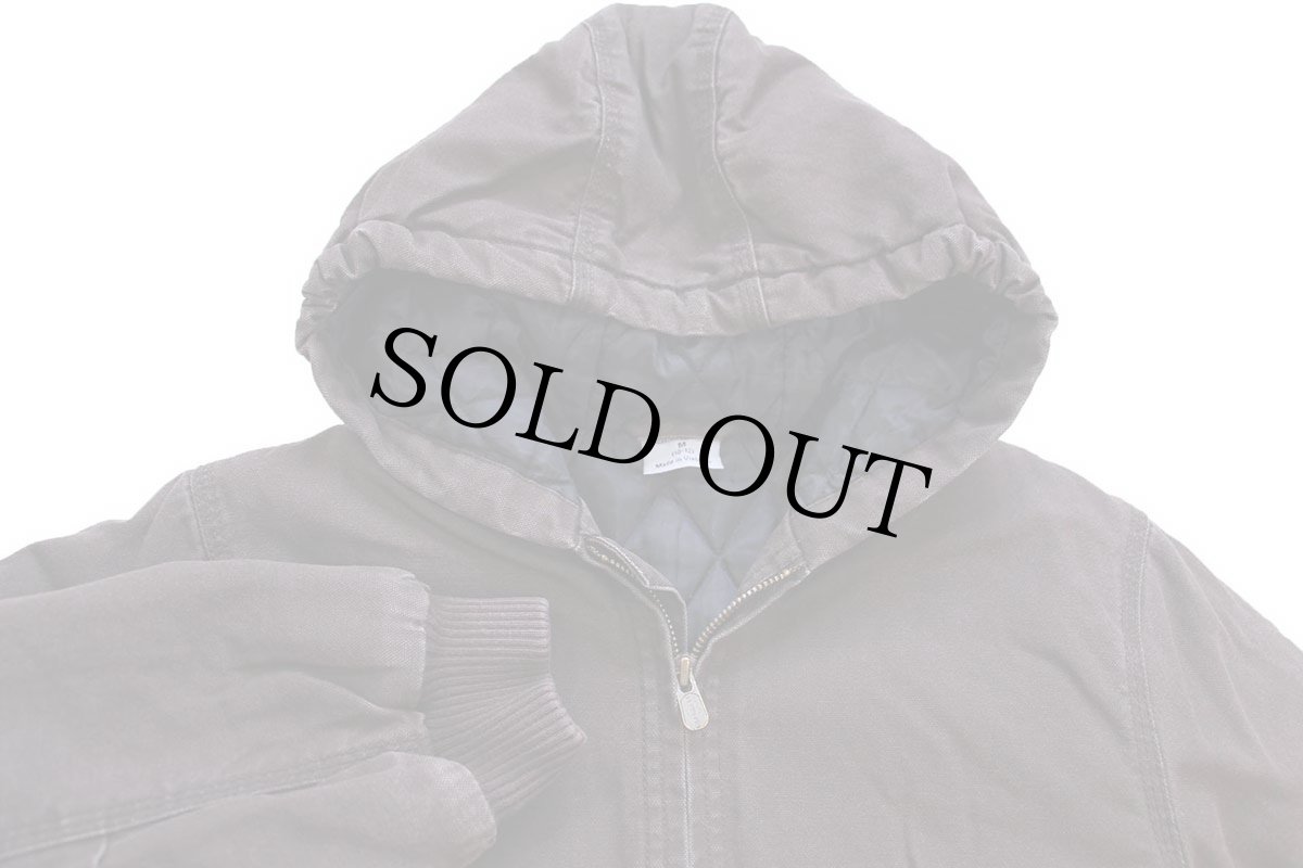 画像3: carharttカーハート キルティングライナー ダック地 アクティブジャケット パーカー 焦げ茶 ボーイズM (3)