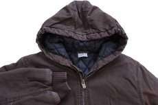 画像3: carharttカーハート キルティングライナー ダック地 アクティブジャケット パーカー 焦げ茶 ボーイズM (3)