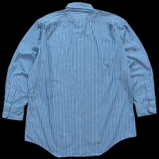 画像2: 80s USA製 RIVERSIDE PEPSIペプシ パッチ&チェーン刺繍 ストライプ ワークシャツ 青×白 16.5 (2)