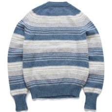 画像2: 80s USA製 ROBERT BRUCE ランダムボーダー シェットランド ウールニット セーター M (2)