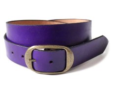 画像1: 新品★USA製 BRACKNEY LEATHER WORKS レザーベルト パープル 34 (1)