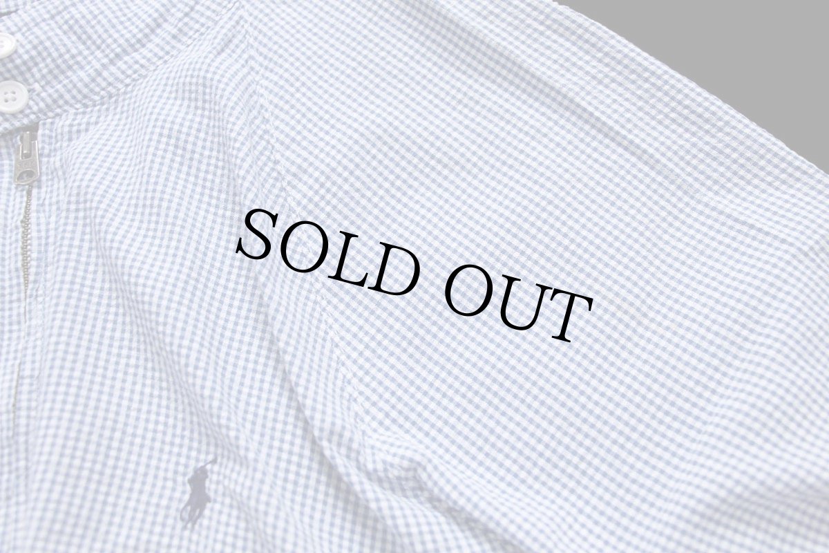 画像5: 90s USA製 ポロ ラルフローレン G9タイプ ギンガムチェック コットン シアサッカー ハリントンジャケット XL (5)