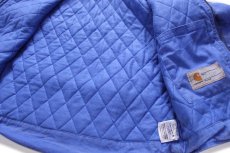 画像5: carharttカーハート キルティングライナー ダック地 ジャケット パーカー 薄青 キッズM (5)
