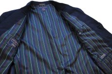 画像4: 90s USA製 TOMMY HILFIGERトミーヒルフィガー × Dillard's 3つボタン ウール テーラードジャケット 紺ブレ 46R★ブレザー (4)