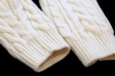 画像6: アイルランド製 L.L.Bean ケーブル編み ウールニット セーター ナチュラル M-R★フィッシャーマン (6)