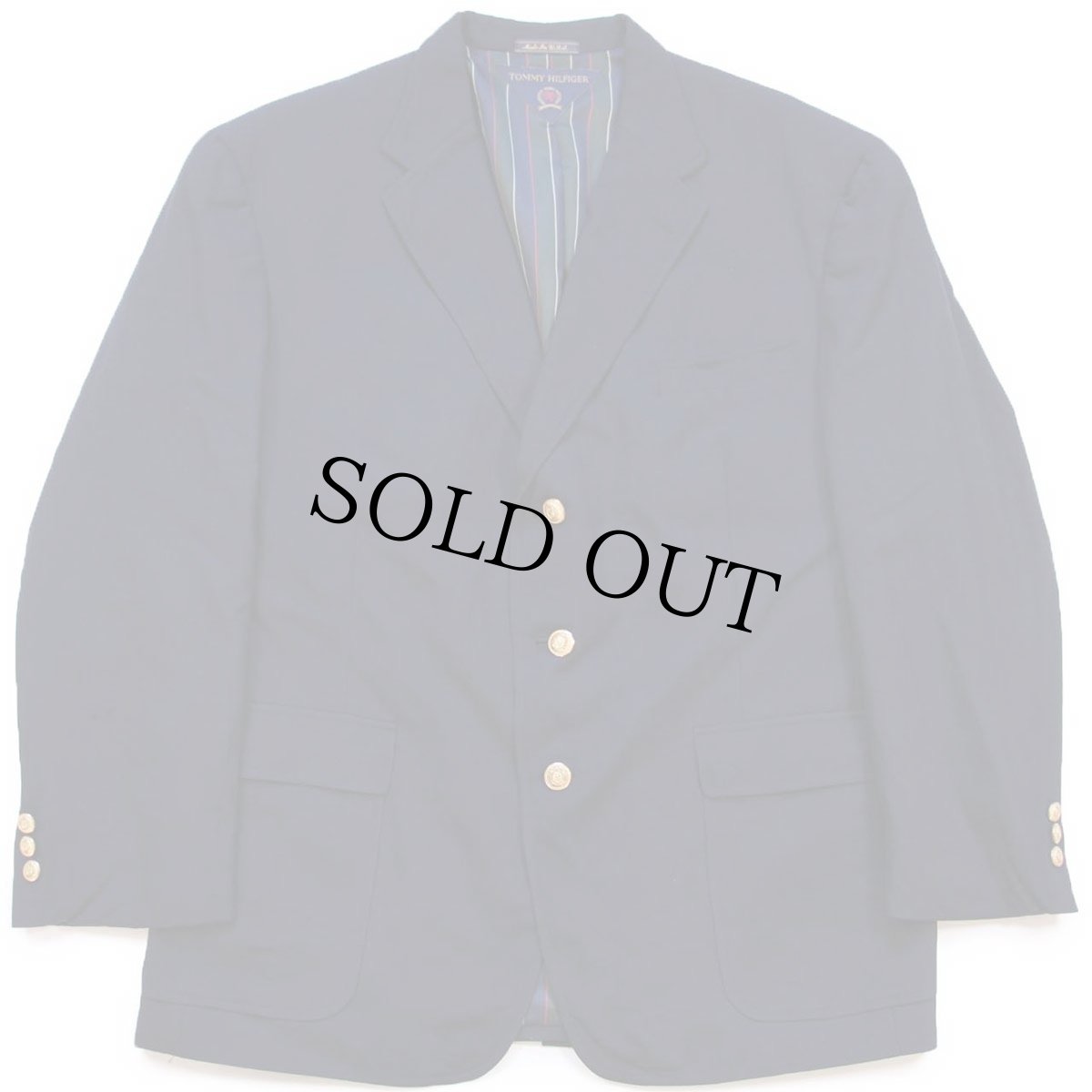 画像1: 90s USA製 TOMMY HILFIGERトミーヒルフィガー × Dillard's 3つボタン ウール テーラードジャケット 紺ブレ 46R★ブレザー (1)