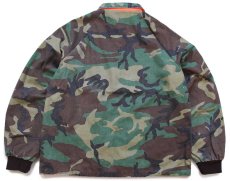 画像2: 80s USA製 ウッドランドカモ×蛍光オレンジ リバーシブル コットンジャケット XL (2)