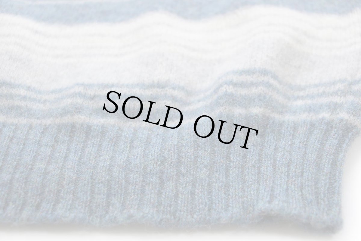 画像5: 80s USA製 ROBERT BRUCE ランダムボーダー シェットランド ウールニット セーター M (5)