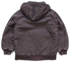 画像2: carharttカーハート キルティングライナー ダック地 アクティブジャケット パーカー 焦げ茶 ボーイズM (2)