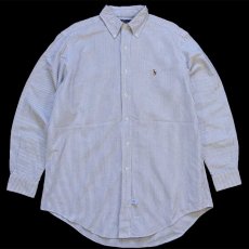 画像1: 90s ラルフローレン ストライプ ボタンダウン オックスフォード コットンシャツ 16-33 (1)