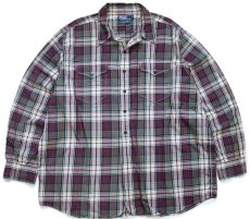 画像1: 00s ポロ ラルフローレン WOODSMAN WORKSHIRT マドラスチェック コットンシャツ XXL★特大 (1)