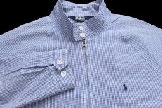 画像3: 90s USA製 ポロ ラルフローレン G9タイプ ギンガムチェック コットン シアサッカー ハリントンジャケット XL (3)