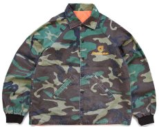 画像1: 80s USA製 ウッドランドカモ×蛍光オレンジ リバーシブル コットンジャケット XL (1)