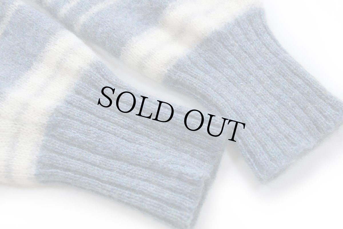 画像6: 80s USA製 ROBERT BRUCE ランダムボーダー シェットランド ウールニット セーター M (6)