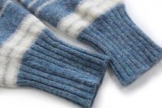 画像6: 80s USA製 ROBERT BRUCE ランダムボーダー シェットランド ウールニット セーター M (6)