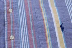 画像5: 90s ラルフローレン The Big Shirt ランダムストライプ ボタンダウン オックスフォード コットンシャツ XXL★特大 (5)