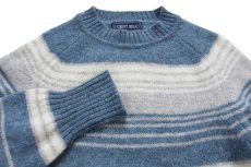 画像3: 80s USA製 ROBERT BRUCE ランダムボーダー シェットランド ウールニット セーター M (3)