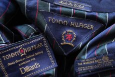画像5: 90s USA製 TOMMY HILFIGERトミーヒルフィガー × Dillard's 3つボタン ウール テーラードジャケット 紺ブレ 46R★ブレザー (5)