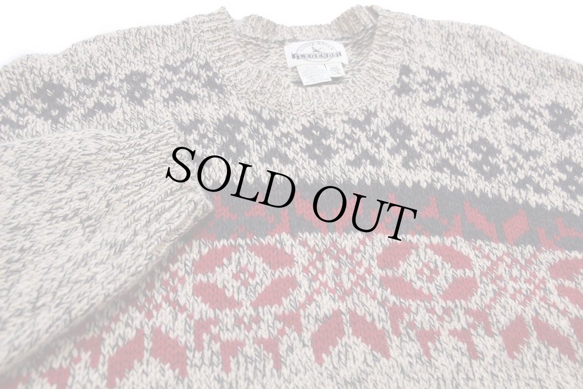 画像3: 90s EddieBauerエディーバウアー LEGENDS 雪柄 ノルディック柄 ローゲージ ウールニット セーター L (3)