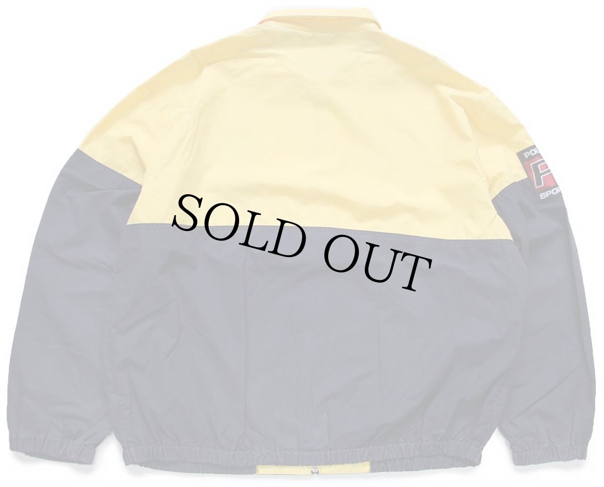 画像2: 90s POLO SPORT ポロ スポーツ ラルフローレン チンスト付き ツートン コットンポプリン ジャケット 紺×黄 L (2)