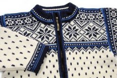 画像3: 00s ノルウェー製 DALE OF NORWAY 雪柄 ノルディック柄 ウールニット フルジップ セーター キッズ 4★カーディガン (3)