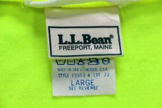 画像4: 90s USA製 L.L.Bean 筆記体ロゴ刺繍 ハーフジップ プルオーバー サイクルジャージ 蛍光イエロー L (4)