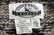 画像4: 90s EddieBauerエディーバウアー LEGENDS 雪柄 ノルディック柄 ローゲージ ウールニット セーター L (4)