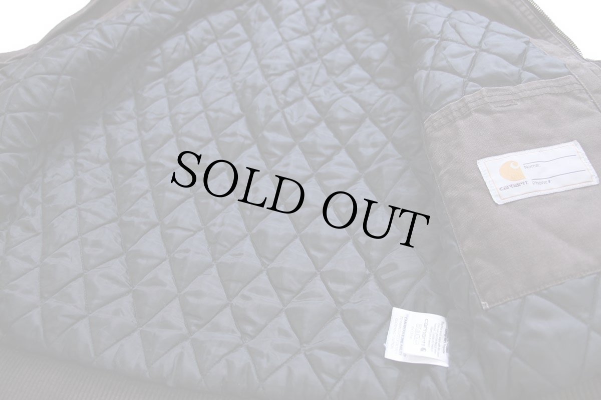 画像5: carharttカーハート キルティングライナー ダック地 アクティブジャケット パーカー 焦げ茶 ボーイズM (5)